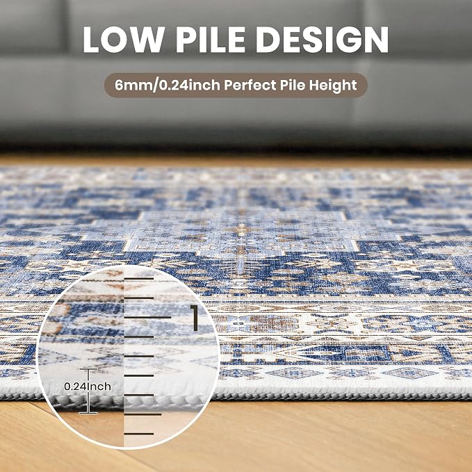 zesthome 8ft Round Rugs for Living Room, Non-Slip Washable Round Area Rugs - Image 7