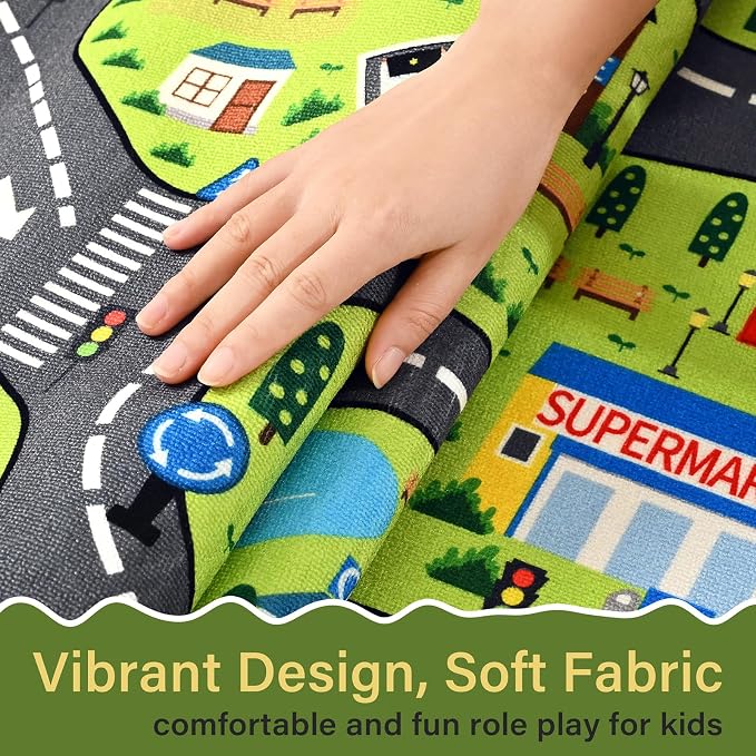City Life Car Play Rugs, Educational and Fun Urban Road Play Mat - Image 4