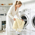 OLANLY 2x3 Machine Washable Small Bedside Rug, Soft Fluffy Shaggy Entryway - Image 2