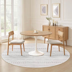 Nakagishi Round Rug Boho Area Rugs: 6x6 Washable Large Circle Neutral Soft - Image 4