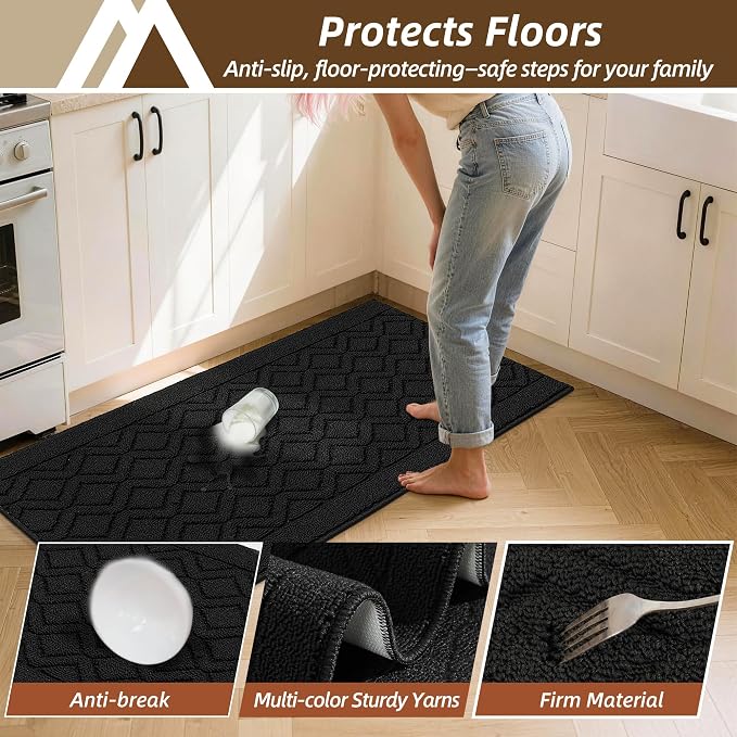 COSY HOMEER Kitchen Rugs 24"x35" Non-Slip Washable Kitchen Mats - Image 6
