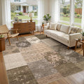UERMEI 8x10 Area Rug for Living Room, Washable Brown Modern Geometric Patchwork by UERMEI