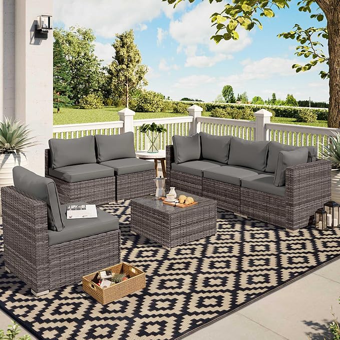 SAND MINE Waterproof Outdoor Rug 8x10 ft, Plastic Reversible Rug, Modern Area - Image 5