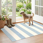 Blue White Striped Outdoor Rug by Othilic