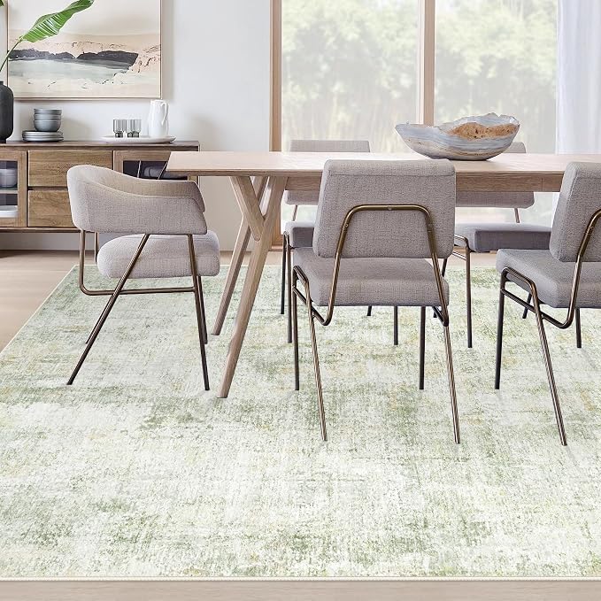 Area Rugs 9x12 Living Room: Washable Rug Modern Abstract Large Rugs Soft Non - Image 3