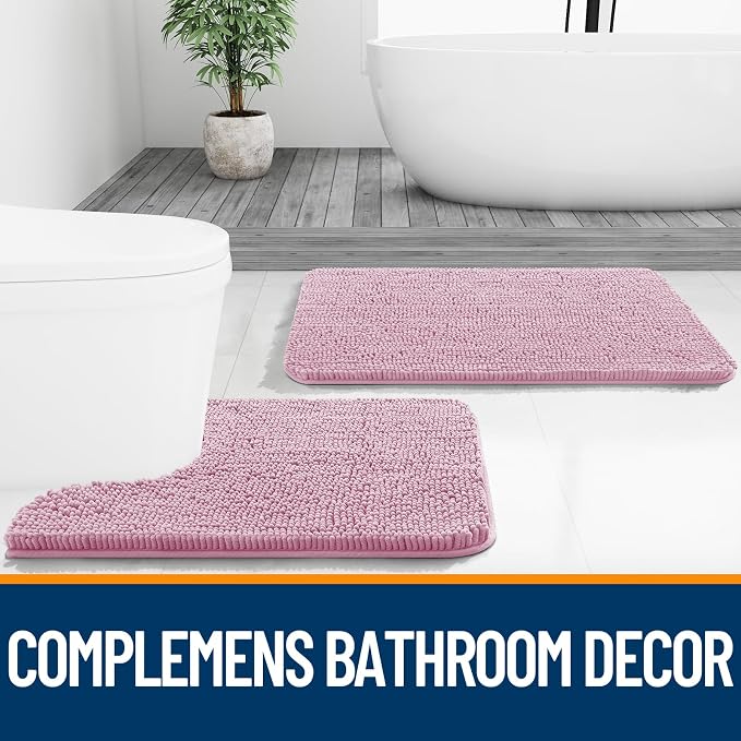 OLANLY Large Bathroom Rugs 44x32, Extra Soft Absorbent Chenille Bath Rugs - Image 7