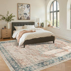 Rugxara 8X10 Orange Boho Rug, Large Washable Area Rugs - Image 3