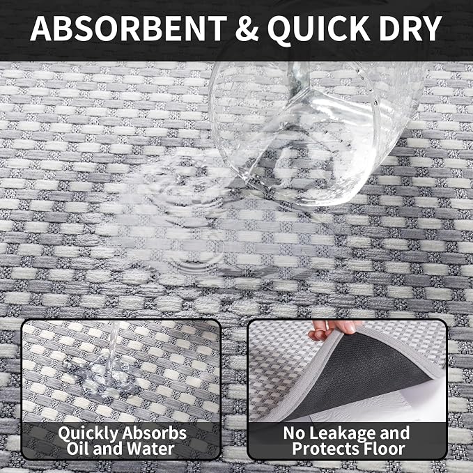 YDKGL Long Kitchen Runner Rugs Kitchen Mat Non Slip Washable, Super Absorbent - Image 4
