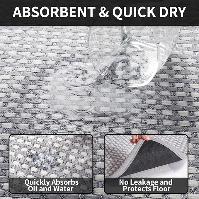 YDKGL Kitchen Rugs Mat Non Slip Washable, Super Absorbent Kitchen Mats - Image 5