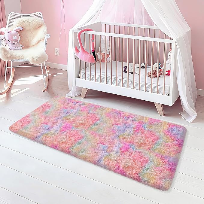 2x5 Feet Tie-Dye Rainbow Unicorn Rug - Image 3
