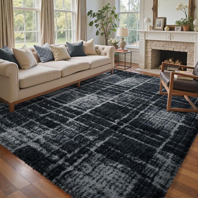 8x10 Ft Extra Large Shag Rugs for Living Room, Tie Dyed Ultra Soft Fluffy Furry - Image 3