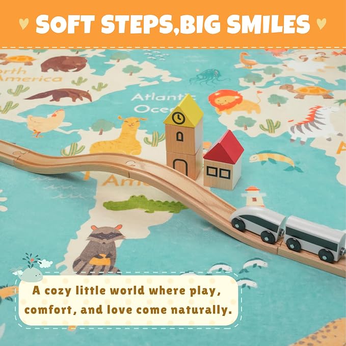 Washable 4x6 Kids Rug for Playroom – Educational Large Play Mat for Children - Image 3