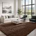 8x10 Area Rugs for Living Room Rug: Soft Fluffy Shag Brown Rugs for Bedroom by CarpetAddColortoYourLife