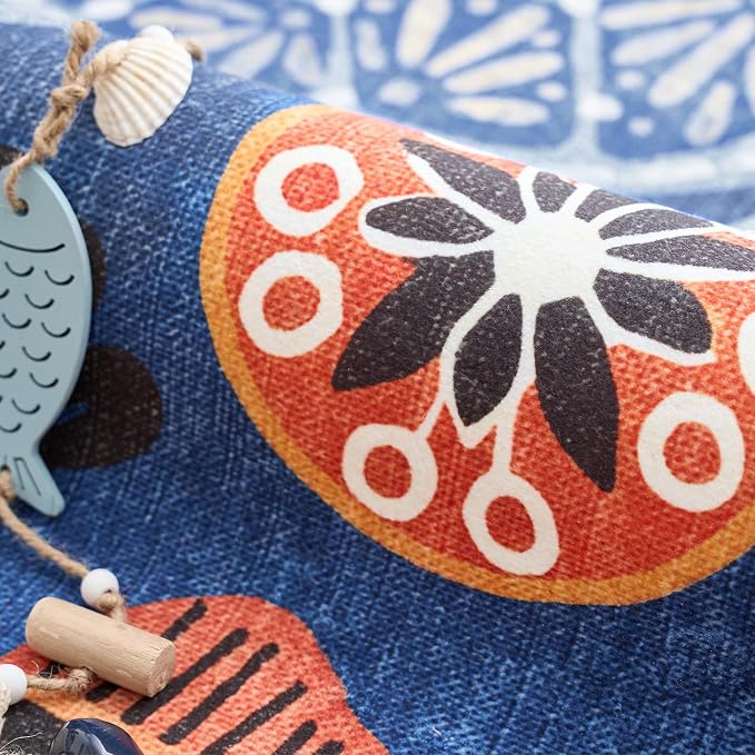 jinchan 5x7 Coastal Area Rug Kids Washable Fun Rug Colorful Ocean Fish Indoor - Image 3
