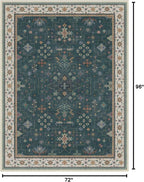 Hazo Haus Vintage Dark Green 6x8 Dining Room Rugs - Image 2