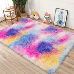 Rainbow Area Rugs 4x6 ft, Tie-Dyed Unicorn Fluffy Fuzzy Shaggy Carpet Soft - Image 7