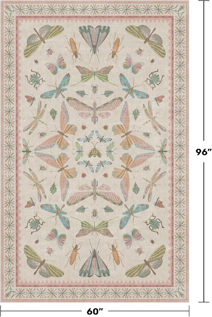 Hazo Haus Washable 5x8 Light Pink Rug - Image 2