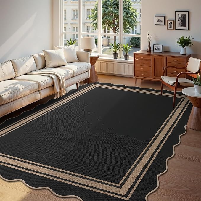 8x10 Scalloped Rug Easy Jute Washable Rug - Image 8