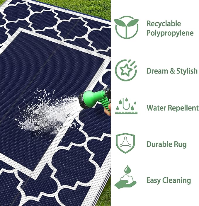 GENIMO 9' x 12' Outdoor Rug Waterproof - Image 8
