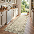 jinchan Zenith Floral Runner Rug 3x8 Washable Kitchen Runner Non-Slip Low-Pile by JINCHAN