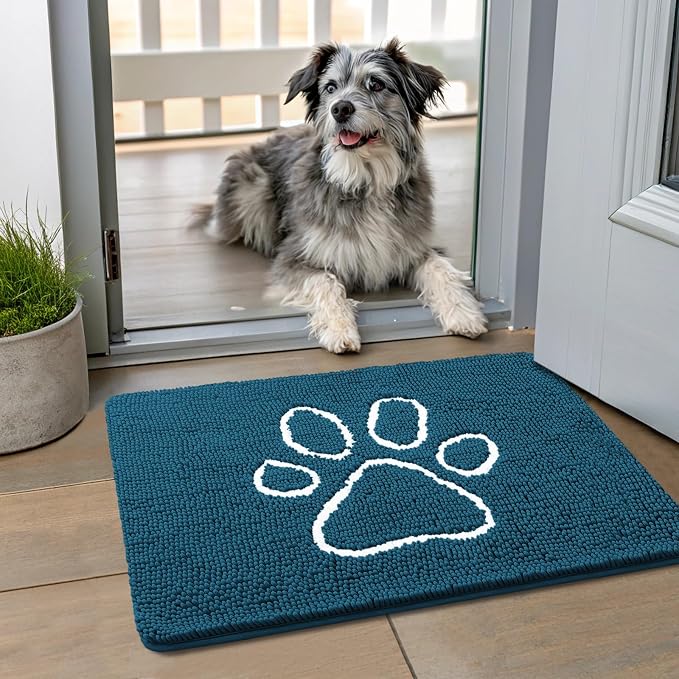 Smiry Dog Door Mat for Muddy Paws, Absorbent Dirt Trapper Non Slip Quick Dry by Smiry