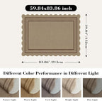 Scalloped 5x7 Rug for Living Room, Easy Jute Washable Outdoor Patio Carpet - Image 2