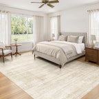 7x9 Area Rug Living Room: Washable Large Neutral Soft Rug Farmhouse Stain - Image 4