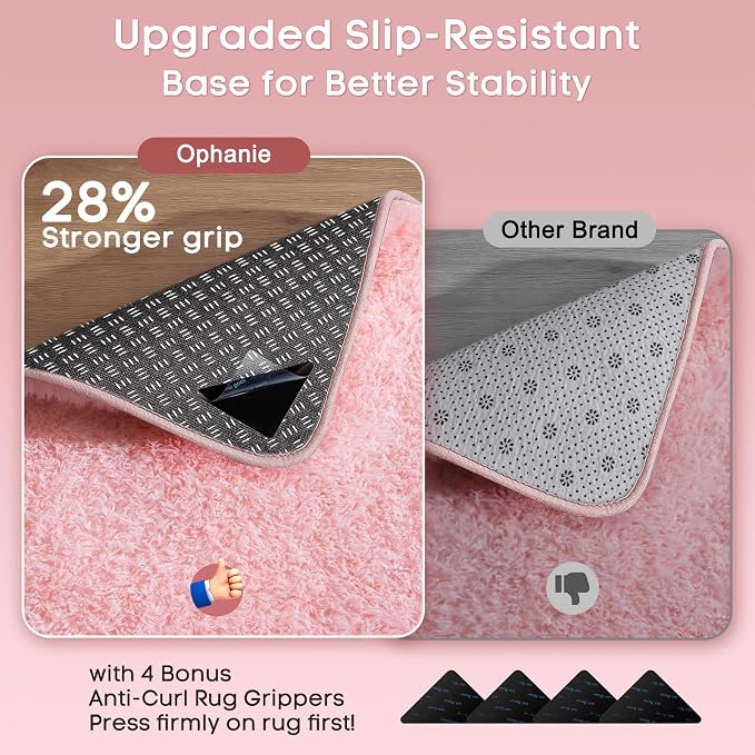 Ophanie 3x5 Pink Rug, Bedside Preppy Dorm Area Rug, College Essentials Non Slip - Image 4