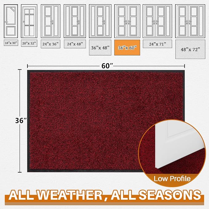 Mibao Front Door Mat Indoor Entrance, Dirt Trapper Welcome Mat - Image 2