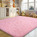 Mugorn Pink Fluffy Soft Rugs for Girls Bedroom, 4x6 Ft Shaggy Area Rugs for by MUGORN