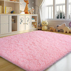 Mugorn Pink Fluffy Soft Rugs for Girls Bedroom, 4x6 Ft Shaggy Area Rugs for by MUGORN