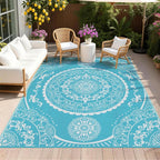 Pauwer Waterproof Outdoor Rug 8x10, Reversible Plastic Straw Patio Camping Rug by Pauwer