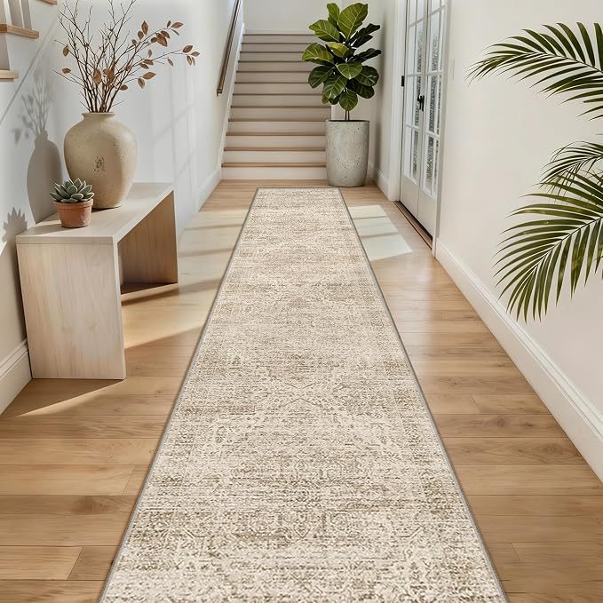 2x12 Runner Rug for Hallways Non-Slip Long Rug Runners, Boho Vintage Washable - Image 7