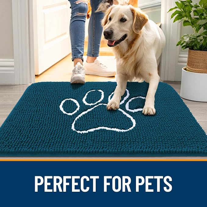 OLANLY Dog Door Mat for Muddy Paws 70x24, Paw Print Design, Absorbs Moisture - Image 6