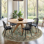 TOPRUUG Washable Oriental Area Rug - 4ft Round Rugs - Image 3