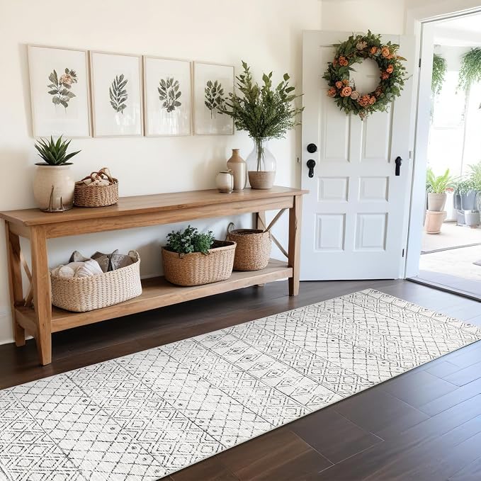 Hallway Runner Rug Washable 2'6"x8': Moroccan Non Slip Runner Rugs Soft Indoor by BYYVOORugsforYourHome
