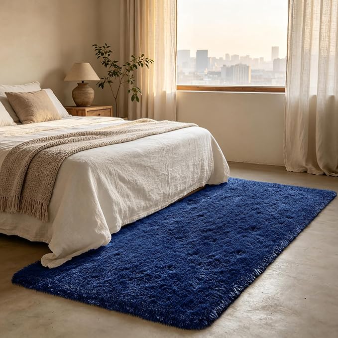 Shag Runner Rug for Bedroom Living Room 2x6 Upgrade Non-Slip Fluffy Soft - Image 3