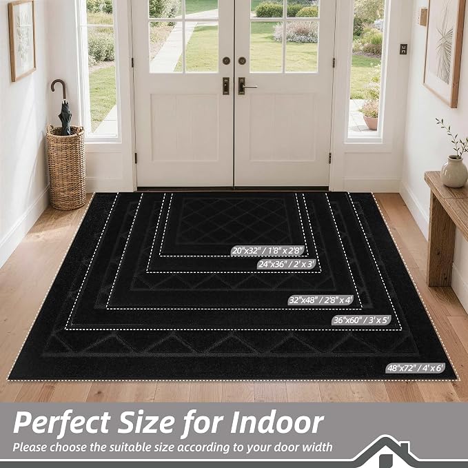 BEQHAUSE Dirt Trapper Door Mat 36" x 60", Doormat Non-Slip Entryway Rugs - Image 2