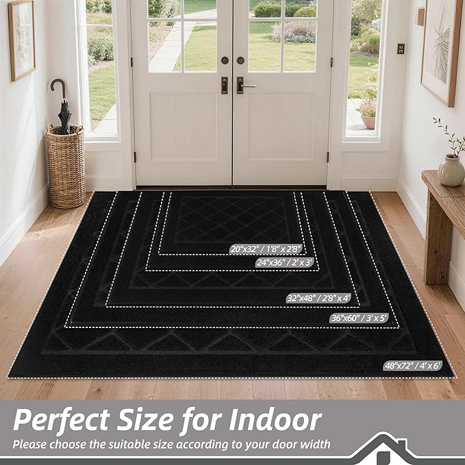BEQHAUSE Dirt Trapper Door Mat 32" x 48", Doormat Non-Slip Entryway Rugs - Image 2
