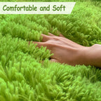 Tie Dyed Grass Green Shag Rug 5x8, Soft Plush Green Fluffy Rug Large Fuzzy Area - Image 5