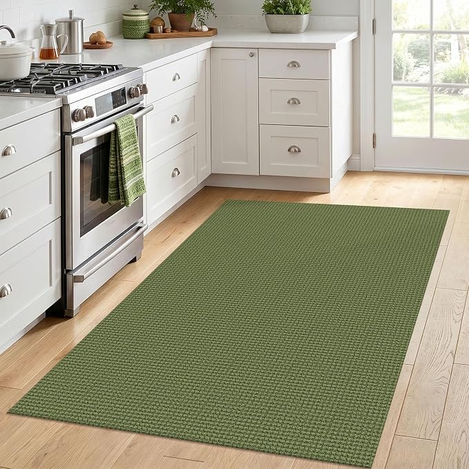 IOHOUZE Washable Area Rug 4x6 Non Slip Rubber Backed Woven Rugs - Image 2