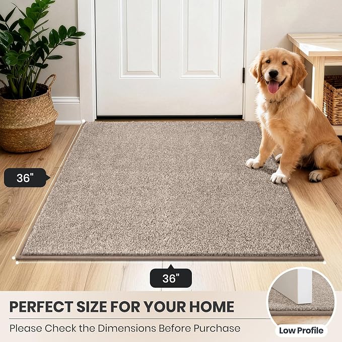 PURRUGS Dirt Trapping Door Mat 36" x 36", Non-Slip Machine Washable Entryway Rug - Image 8
