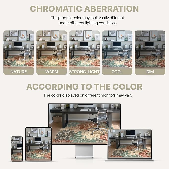 48"x72" Office Chair Mat for Hardwood Tile Floor, Under Desk Carpet Protector - Image 6