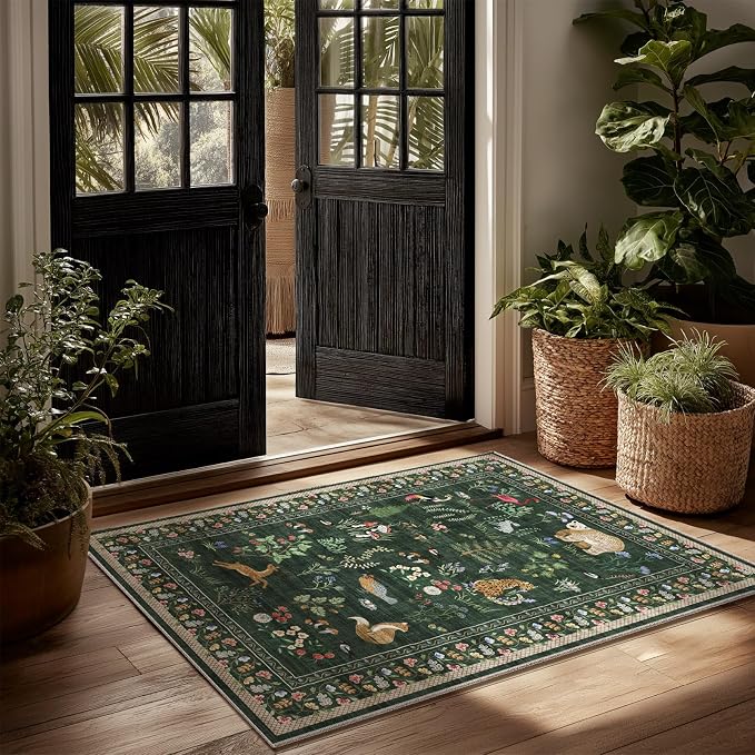 Machine Washable Throw Rugs for Entryway: Door Mat Indoor Entrance 2x3 Rug by palohom