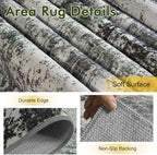 4x6 Ft Area Rugs for Living Room, Soft Non-Slip Washable Rugs Modern Abstract - Image 6