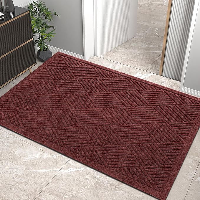 HIYARD Sturdy Front Door Mat, Absorbent Muddy Dirt Resist Welcome Door Mats by HIYARD