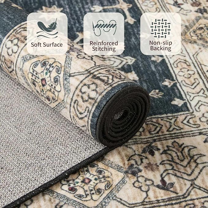 Rugxara 6x9 Area Rugs for Living Room Bedroom, Large Washable Rug, Non Slip & - Image 5