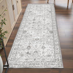 Grey Runner Rug for Hallways Kitchen 2x6, Non Slip Washable Rug - Image 2