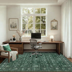 3x5 Area Rugs Living Room Rug: Washable Vintage Distressed Floral Rug No Slip - Image 5