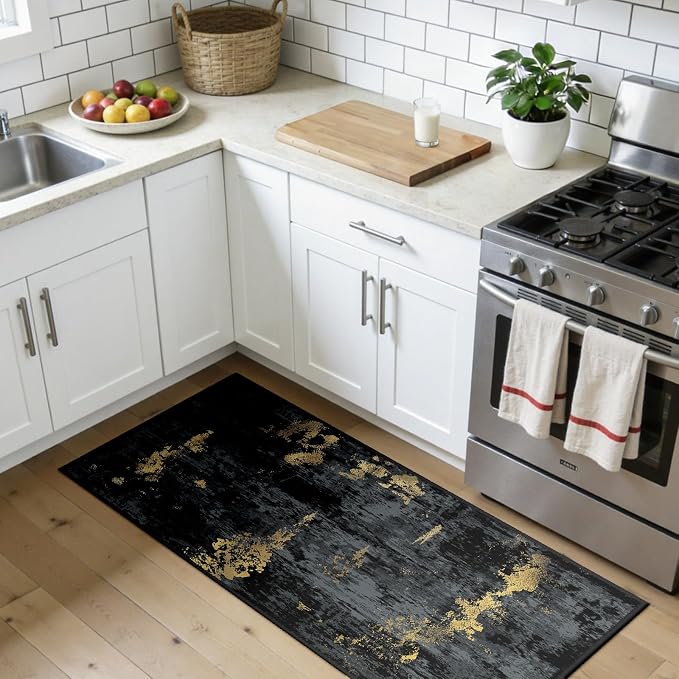 RELEANY Washable Area Rugs 2'x5' Non-Slip Modern Abstract Soft - Image 2